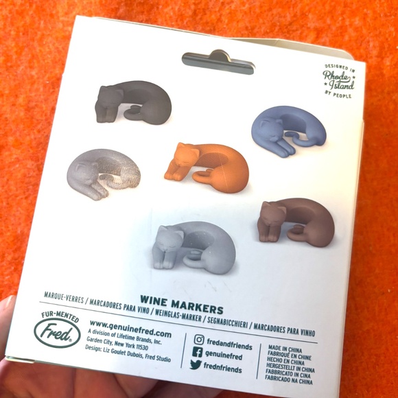 Fred & Friends Wine Lives Cute cats wine markers new in box - Picture 6 of 8